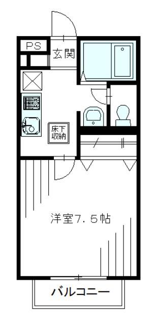 ヒルズ・トレビ(1K/2階)の間取り写真