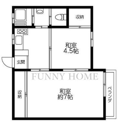 いずみ荘(2K/2階)の間取り写真