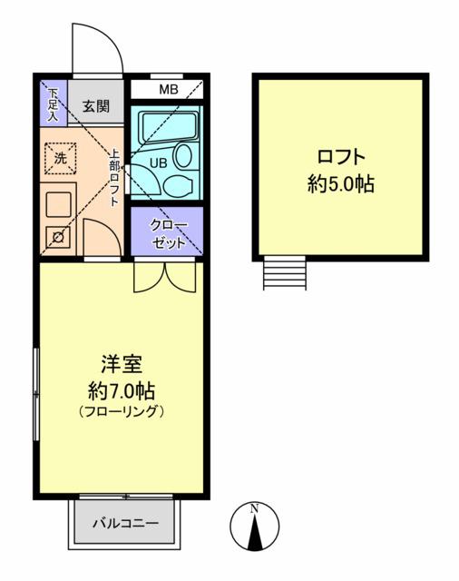 スプリングクリーク(1K/1階)の間取り写真