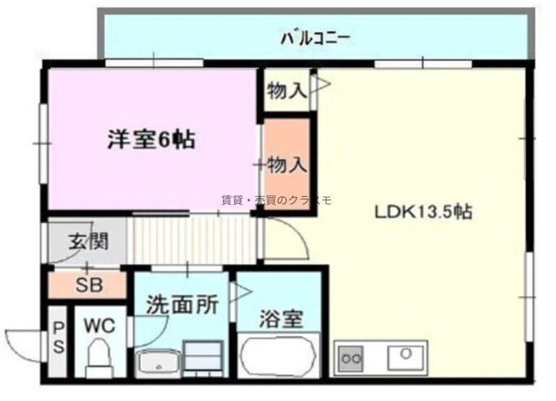 PALMIZIO大正(2DK/4階)の間取り写真