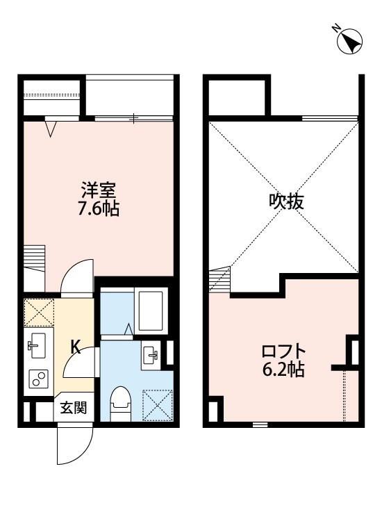 ALBERO ALTO(1K/1階)の間取り写真