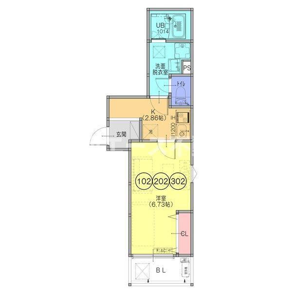 FSTYLE東大阪市本庄1号館(1K/3階)の間取り写真