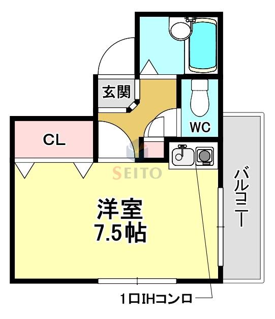 サンパレス豊中V(ワンルーム/3階)の間取り写真