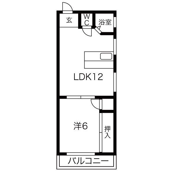 ハウシェル高針(1LDK/3階)の間取り写真