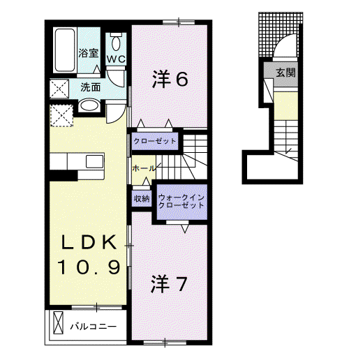 八街市大木 2LDK 2023年築(2LDK/2階)の間取り写真