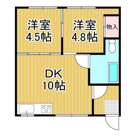 クローバーハウスNO.20(2DK/1階)の間取り写真