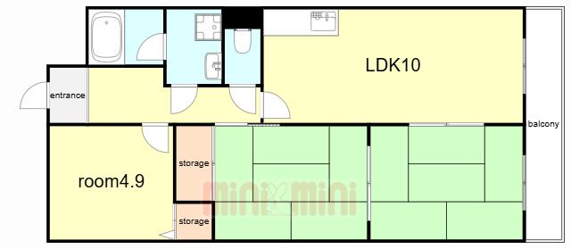 シャトレンうぐいす(3LDK/5階)の間取り写真