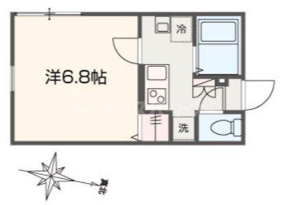 MELLAS北千住(1K/4階)の間取り写真