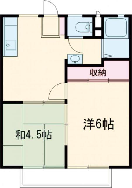 前の山ハイツ(2K/1階)の間取り写真