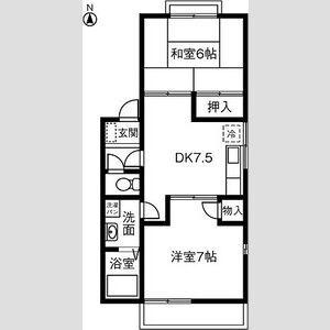 パークハウスITO A(2DK/2階)の間取り写真
