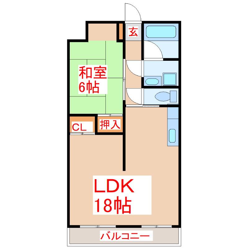 第二久保ビルB棟(1LDK/2階)の間取り写真