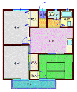 プレジール篭田(3DK/2階)の間取り写真