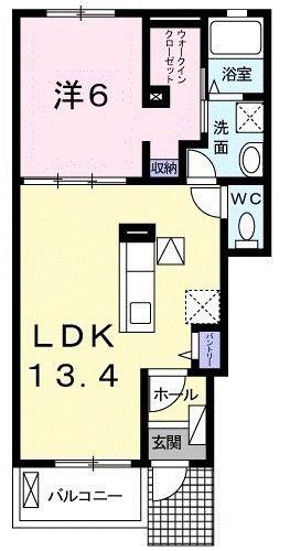 ノーブル・パレスⅢ(1LDK/1階)の間取り写真