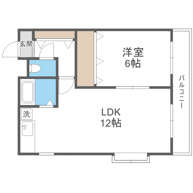 アルトゥパークマンション(1LDK/5階)の間取り写真