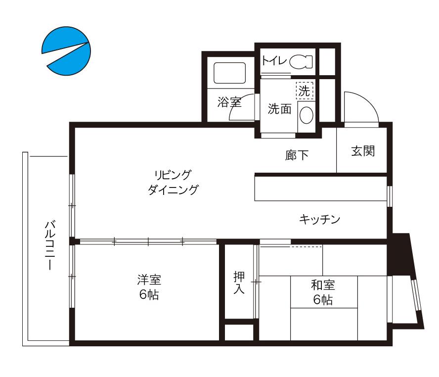 ハウス小川(2LDK/2階)の間取り写真