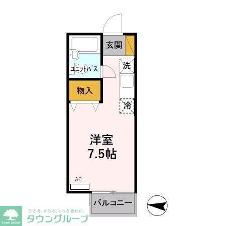 パル2511(ワンルーム/2階)の間取り写真