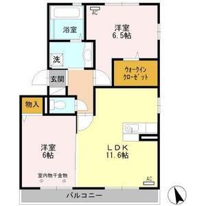 アコール上野(2LDK/2階)の間取り写真