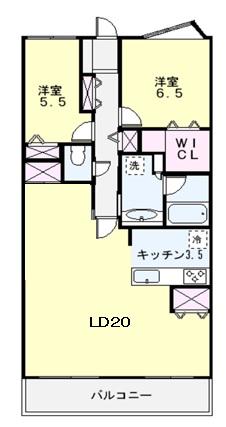 COMECOMETOWNウィズ柏(2LDK/1階)の間取り写真