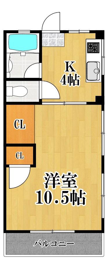 コーポラスタナベ(1K/1階)の間取り写真