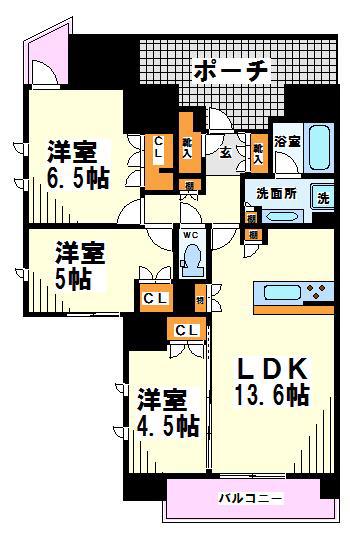 リストレジデンス府中(3SLDK/13階)の間取り写真
