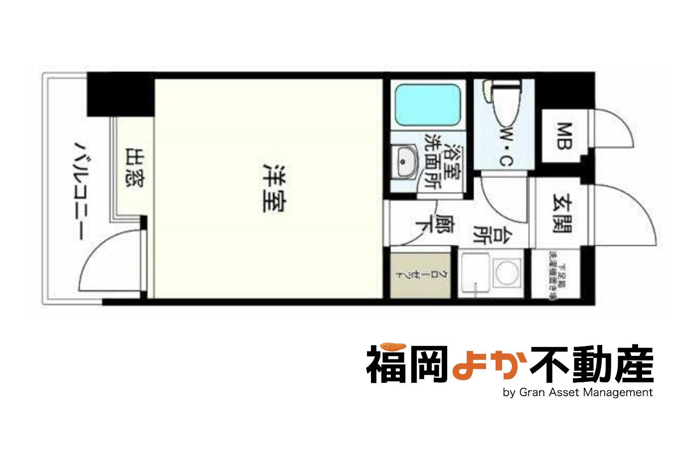 ピュアドームデイズ西公園(1K/3階)の間取り写真