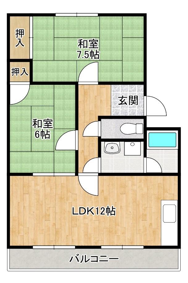 メゾンドスワイニー(2LDK/3階)の間取り写真