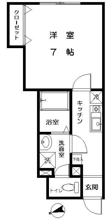 セピアコート(1K/1階)の間取り写真