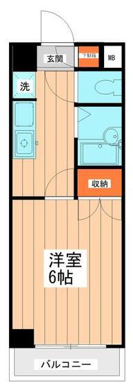 森マンション(1K/2階)の間取り写真