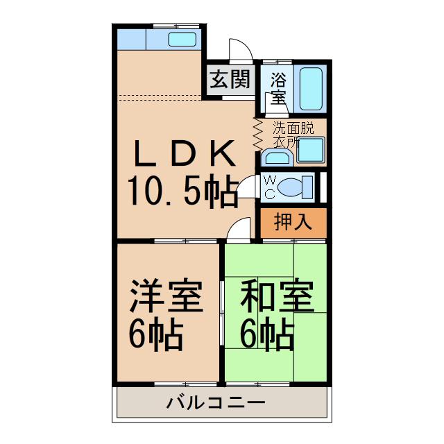コーポ・サン(2LDK/2階)の間取り写真