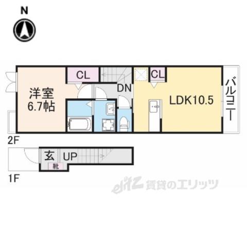 ラ・ビュウ・アンジュⅢ(1LDK/2階)の間取り写真