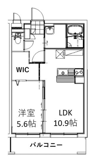 フルール小池原(1LDK/5階)の間取り写真