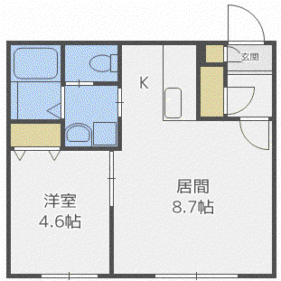 モデルノ14(1LDK/4階)の間取り写真