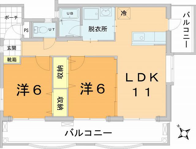 ピノビスタ(2LDK/2階)の間取り写真
