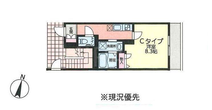 メゾンドフラッツ町田(1K/1階)の間取り写真