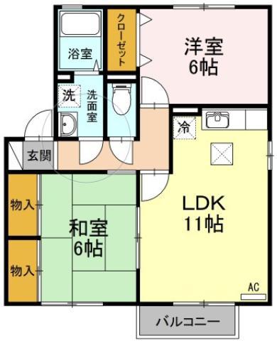 セジュール高瀬(2LDK/2階)の間取り写真
