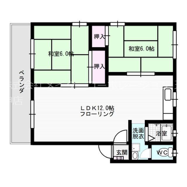 エバンジェル平和(2LDK/2階)の間取り写真