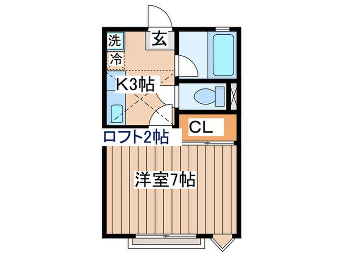 エステートコーポ(1K/2階)の間取り写真