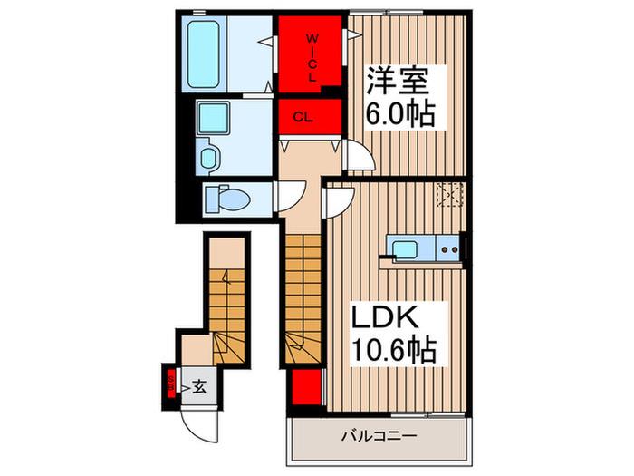 ファミリア・フェリス(1LDK/2階)の間取り写真