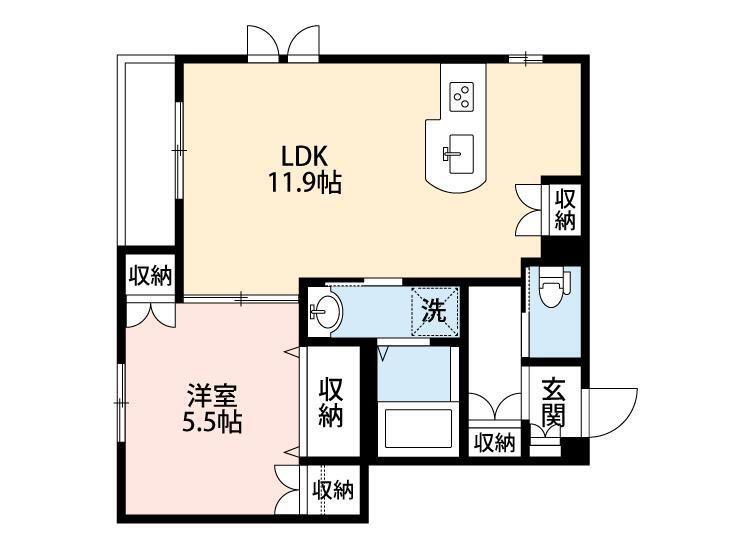 ALIVIO IKEGAMI(1LDK/3階)の間取り写真