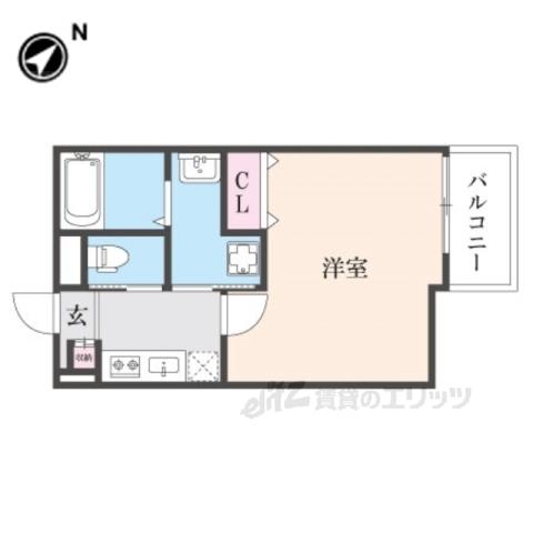ALEGRIA草津(1K/3階)の間取り写真