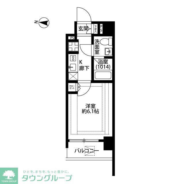プレール・ドゥーク南品川(1K/6階)の間取り写真