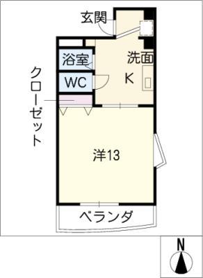 グランドゥール柳森(1K/2階)の間取り写真
