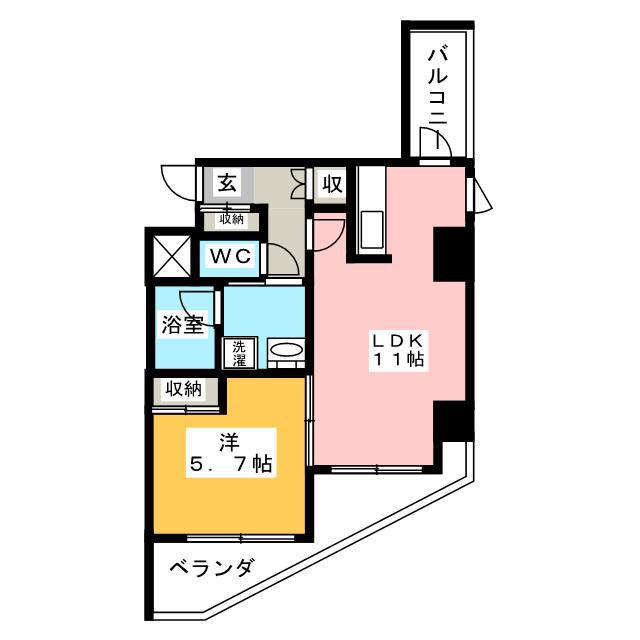 RIVER サウス KAWASAKI(1LDK/9階)の間取り写真