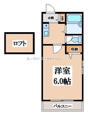 リブラ花園(1K/2階)の間取り写真