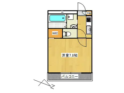 ベルカルム・ピ-ス(1K/2階)の間取り写真