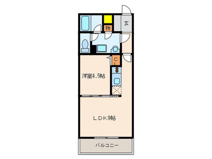 グランシャリオ(1LDK/1階)の間取り写真