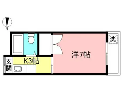 中川ビル(1K/2階)の間取り写真