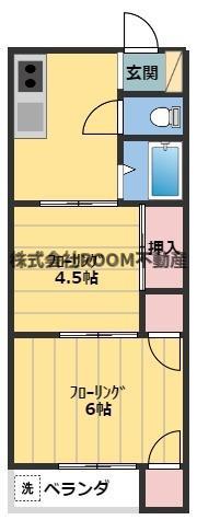 下沖ハイツ(2K/1階)の間取り写真