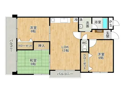 デニエ守恒(3LDK/2階)の間取り写真