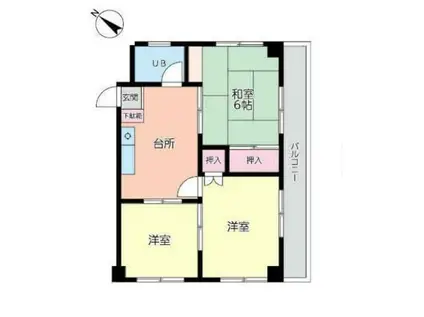 レイクウッド(3DK/3階)の間取り写真